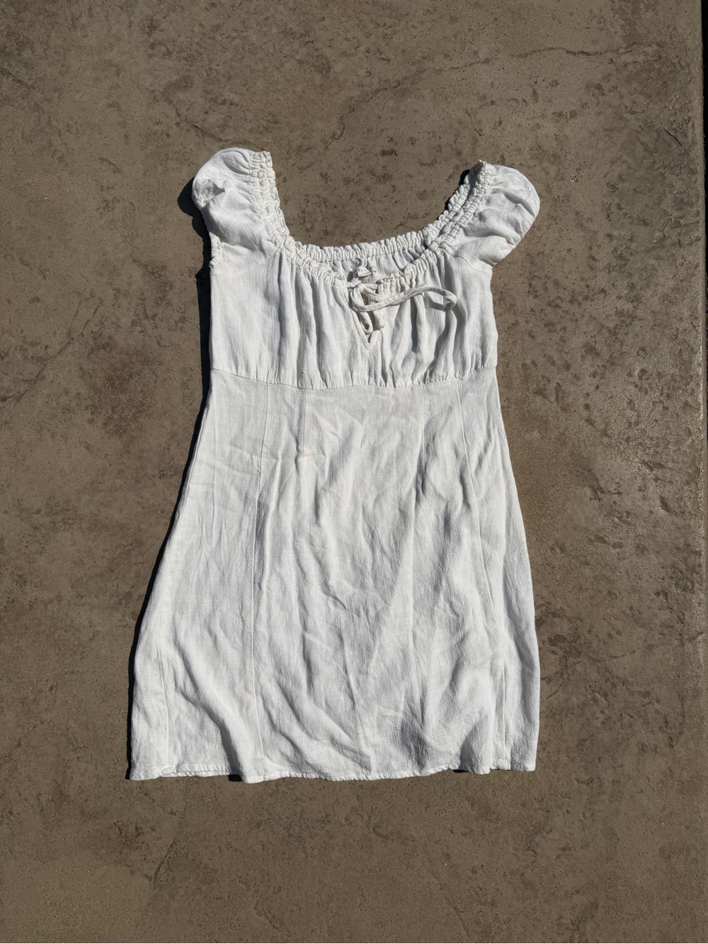 Aeropostale White Off The Shoulder Sleeve Mini Dress